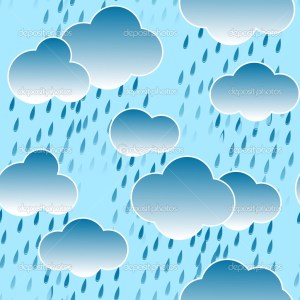 Background with clouds and rain drops